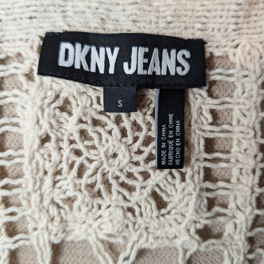 Pre-owned DKNY jean Women's Scoop Kneck Crochet Pullover Top - Picture 7 of 11